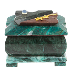 Шкатулка прямоугольная с зеркалом из натурального камня змеевик Stone Casket варинант исполнения - 2 | Loft Concept в Волгограде