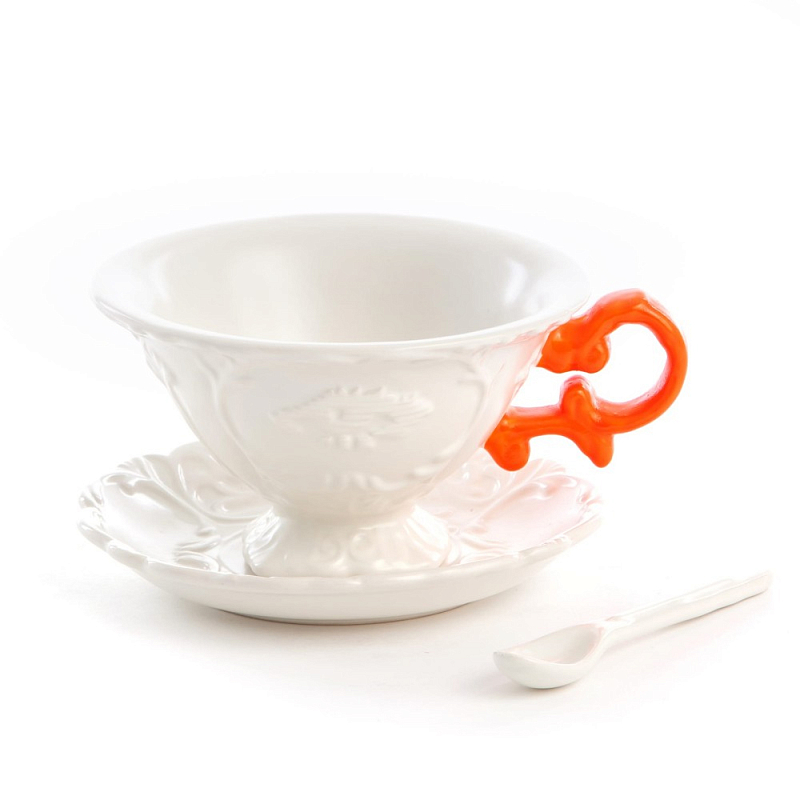 Чайная пара Seletti I-Tea Orange Белый Оранжевый Чайная пара Seletti I-Tea Orange Белый Оранжевый в Волгограде | Loft Concept