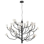 Люстра подвесная черного цвета с ветвями и белыми фарфоровыми цветами Floralis варинант исполнения - 10 | Loft Concept в Волгограде