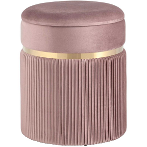 Пуф с ящиком розовый Glossy Velor