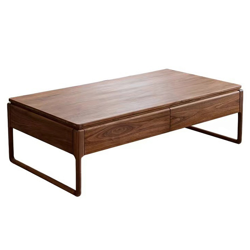 Кофейный стол из массива дерева с 4-мя ящиками Walnut Wood Table Орех в Волгограде | Loft Concept 
