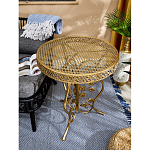 Столик приставной золотистый с орнаментом на столешнице Tanzania варинант исполнения - 5 | Loft Concept в Волгограде