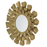 Зеркало круглое настенное в металлической раме Sunny Golden Petals варинант исполнения - 2 | Loft Concept в Волгограде