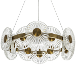 Люстра с круглыми рельефными плафонами Glass Peonies Brass Chandelier варинант исполнения - 1 | Loft Concept в Волгограде