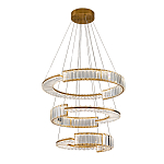 Светодиодная трехъярусная кольцевая люстра из хрусталя и стали с пультом для регулировки света Maude Crystal Light варинант исполнения - 2 | Loft Concept в Волгограде