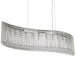 Линейная люстра изогнутой формы с хрустальными подвесками Crystal Art Chrome Linear Chandelier варинант исполнения - 1 | Loft Concept в Волгограде