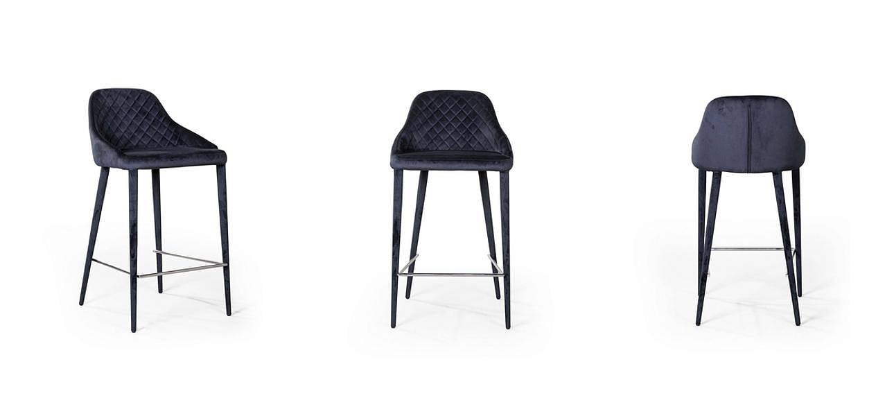 Стул Douglas Rhombus Bar stool Черный Велюр Стул Douglas Rhombus Bar stool Черный Велюр - Loft-Concept в Волгограде