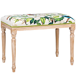 Банкетка из натурального бука золотистая с изображением птиц и цветов Blooming Bird варинант исполнения - 1 | Loft Concept в Волгограде