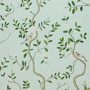 Обои ручная роспись Gustavian Garden Spring on white dyed paper