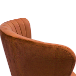 Барный стул со спинкой на 4-х деревянных ножках Оранжевый Велюр Ava Charm варинант исполнения - 2 | Loft Concept в Волгограде