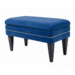 Мягкая банкетка на черных ножках с зоной для хранения Casket Blue варинант исполнения - 2 | Loft Concept в Волгограде