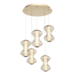 Люстра светодиодная с стеклянными волнообразными плафонами Amphora of Light варинант исполнения - 1 | Loft Concept в Волгограде