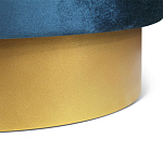 Пуф синий велюр на золотом металлическом основании Golden Belt варинант исполнения - 3 | Loft Concept в Волгограде