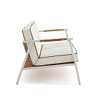 Садовый 2-х местный диван с подлокотниками из тика White варинант исполнения - 3 | Loft Concept в Волгограде