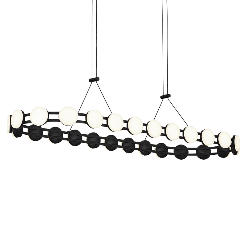 Люстра овальная с круглыми светодиодными источниками света Maxine Light Золотой Черный Белый в Волгограде | Loft Concept 