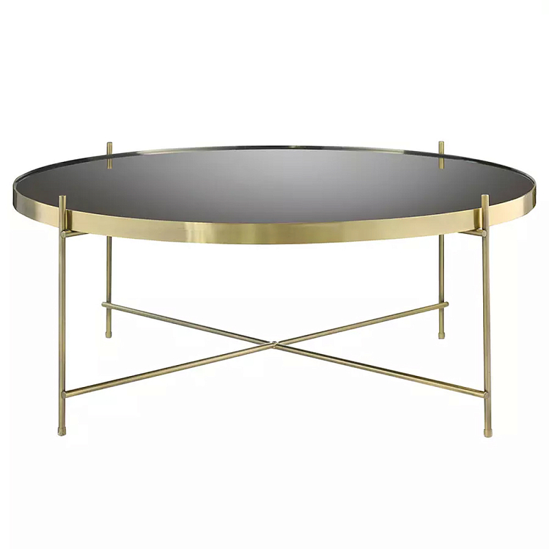 Кофейный столик с круглой зеркальной столешницей Round Mirror Table Коричневый Латунь Кофейный столик с круглой зеркальной столешницей Round Mirror Table Коричневый Латунь в Волгограде | Loft Concept