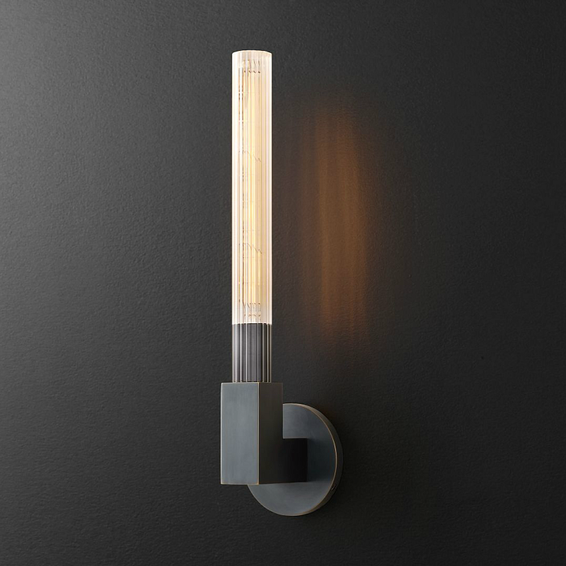Бра RH CANNELLE wall lamp SINGLE Sconces Black Черный Прозрачное Стекло Бра RH CANNELLE wall lamp SINGLE Sconces Black Черный Прозрачное Стекло в Волгограде | Loft Concept