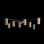 Потолочный светильник с 8-ю цилиндрическими плафонами цвета латунь TRIBES CHANDELIER варинант исполнения - 3 | Loft Concept в Волгограде