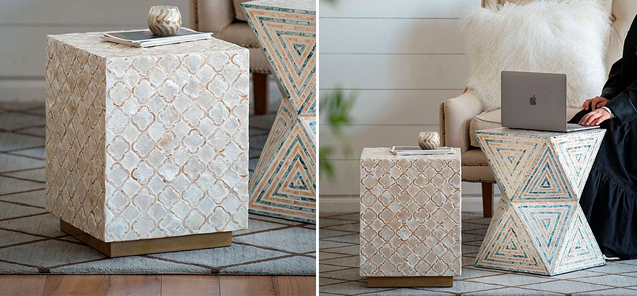 Столик квадратный с инкрустацией Cecil - Loft-Concept в Волгограде