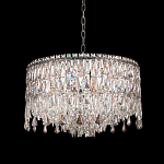 Люстра круглая с хрустальными подвесками на серебряном каркасе Roul Crystal Light варинант исполнения - 2 | Loft Concept в Волгограде