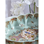 Чаша из голубого фарфора на бронзовых ножках с рисунком цветов и фигурками стрекоз Blue Garden варинант исполнения - 7 | Loft Concept в Волгограде