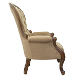 Кресло с мягкой обивкой из светло-коричневого велюра на 4-х деревянных ножках Evelyn Classical Armchair варинант исполнения - 1 | Loft Concept в Волгограде