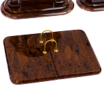 Настольный письменный набор с часами из природного камня обсидиана  Contract Extended варинант исполнения - 2 | Loft Concept в Волгограде