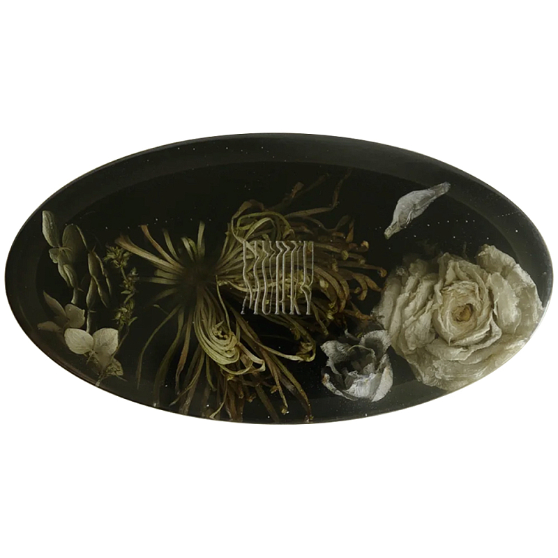 Шкатулка из эпоксидной смолы с цветами черная Epoxy Resin Oval Box Black Черный Шкатулка из эпоксидной смолы с цветами черная Epoxy Resin Oval Box Black Черный в Волгограде | Loft Concept