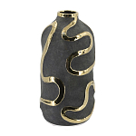 Ваза с золотыми акцентными полосами на черном матовом фоне Accent Tape варинант исполнения - 3 | Loft Concept в Волгограде