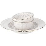 Обеденный сервиз белого цвета из фарфора на 6 персон 23 предмета Floral Charm варинант исполнения - 6 | Loft Concept в Волгограде