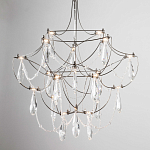 Люстра с каркасом из тонких металлических нитей и хрустальными подвесками Crystal Metal Threads Chandelier 40 варинант исполнения - 3 | Loft Concept в Волгограде