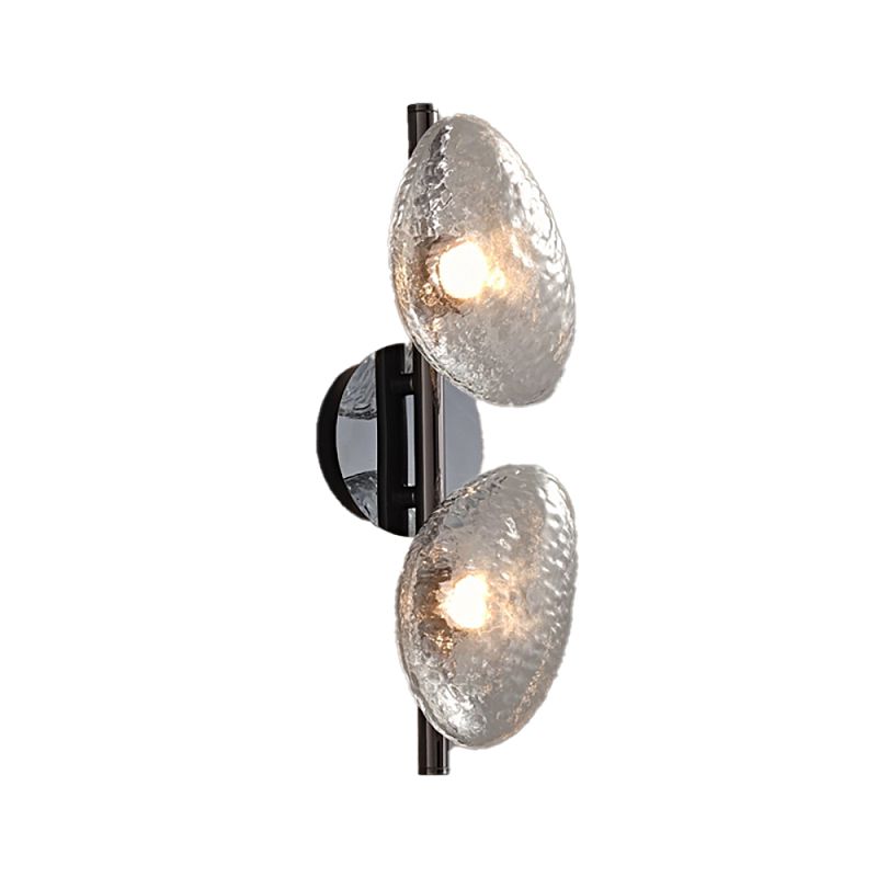 Бра LINDIS FROST LONG WALL 2 лампы Прозрачное стекло Прозрачный (Transparent) Черный в Волгограде | Loft Concept 