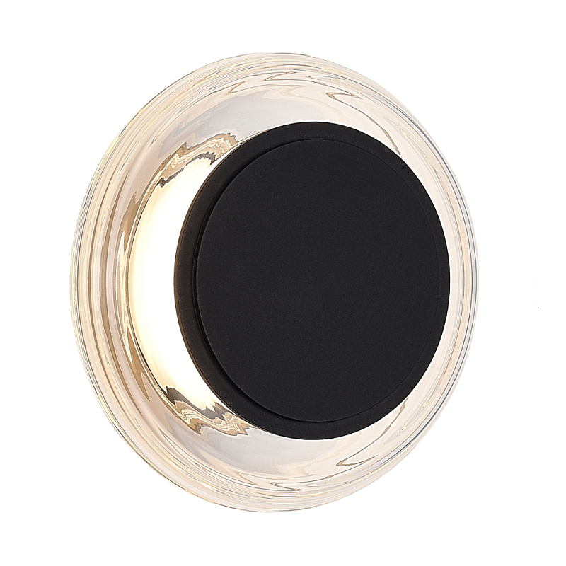 Бра круглое черный/прозрачный Plumpness LED 7 Черный Прозрачное Стекло в Волгограде | Loft Concept 