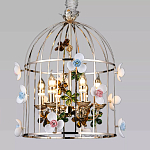 Люстра в виде клетки с цветами Flower Cell варинант исполнения - 1 | Loft Concept в Волгограде