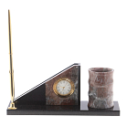 Настольный письменный набор из яшмы с часами Manager Organizer варинант исполнения - 1 | Loft Concept в Волгограде