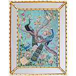 Постер в зеркальной раме в стиле шинуазри Chinoiserie Imperial Garden Peacocks on a Tree Poster варинант исполнения - 2 | Loft Concept в Волгограде