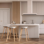 Барный стул на ножках из натурального дерева Boras White варинант исполнения - 8 | Loft Concept в Волгограде