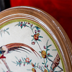 Стул из массива бука бежевый с изображением птиц и цветов Beige Green Chinoiserie Peach Garden Chair варинант исполнения - 3 | Loft Concept в Волгограде