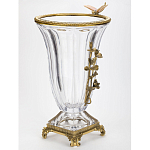 Ваза из прозрачного стекла с бронзовой вставкой в виде цветущей ветви Eden Garden porcelain and bronze варинант исполнения - 2 | Loft Concept в Волгограде