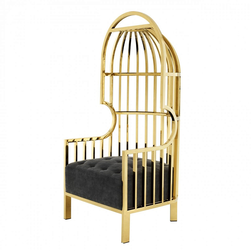 Кресло Eichholtz Chair Bora Bora Gold Черный Глянцевое золото Кресло Eichholtz Chair Bora Bora Gold Черный Глянцевое золото в Волгограде | Loft Concept