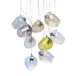 Люстра каскадная с 9-ю разноцветными стеклянными плафонами Kaleido варинант исполнения - 1 | Loft Concept в Волгограде