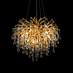 Люстра подвесная с прозрачными стеклянными подвесками в форме капель Диаметр 60 см Droplet Chandelier варинант исполнения - 9 | Loft Concept в Волгограде