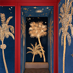 Обои с вышивкой ручной работы Deco Palms Original colourway on velvet варинант исполнения - 1 | Loft Concept в Волгограде