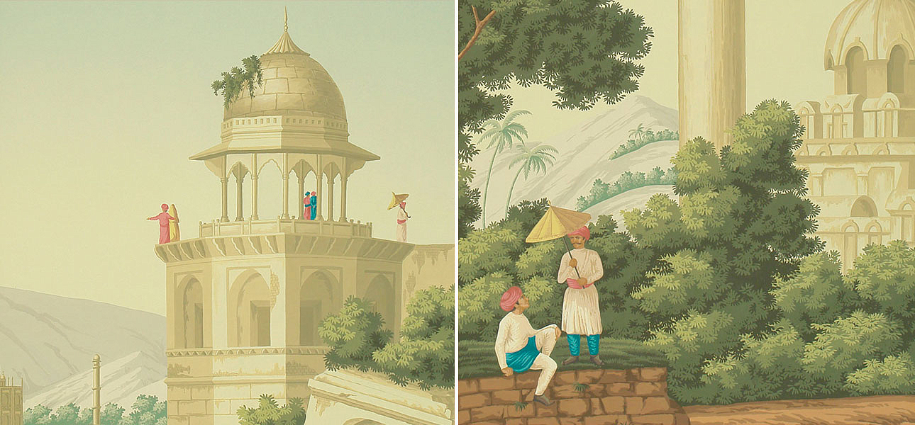 Обои ручная роспись Early Views of India Verdoyant on scenic paper Обои ручная роспись Early Views of India Verdoyant on scenic paper - Loft-Concept в Волгограде