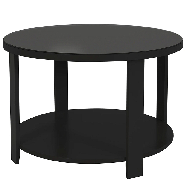 Круглый журнальный стол Jazz Black Черный Прозрачное Стекло в Волгограде | Loft Concept 
