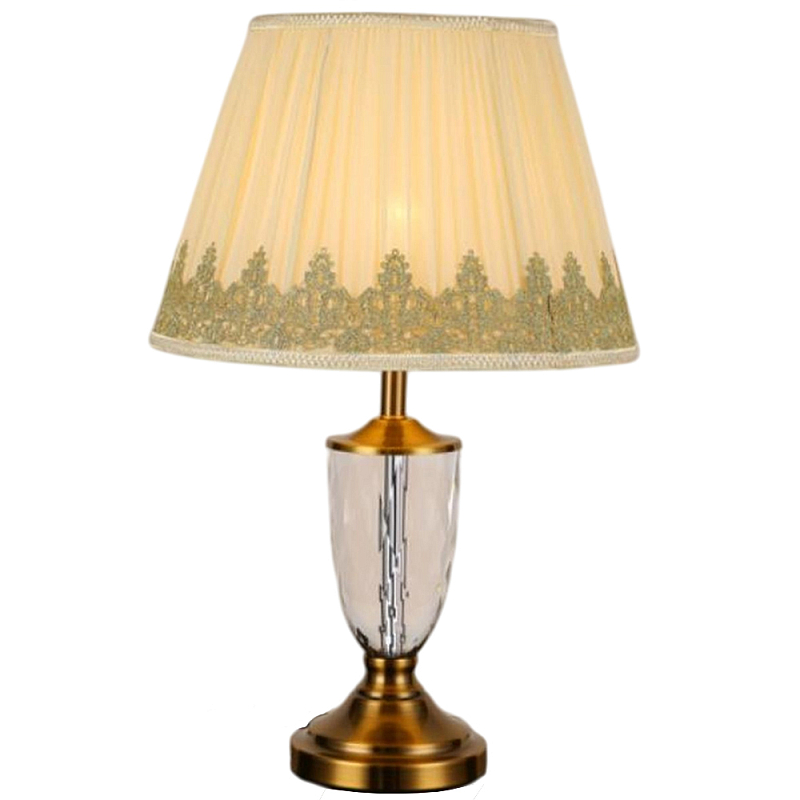 Настольная лампа с бронзовым основанием и бежевым тканевым абажуром Endorphy Бронза Бежевый в Волгограде | Loft Concept 