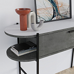 Консоль напольная серая с выдвижным ящиком и 2-мя полками с белой столешницей OTIS CONSOLE RETRO GRAY варинант исполнения - 4 | Loft Concept в Волгограде