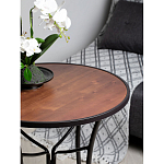 Столик приставной с круглой столешницей на металлическом черном основании Scenical Table варинант исполнения - 3 | Loft Concept в Волгограде