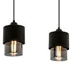 Подвесной светильник с 2-мя плафонами из дымчатого стекла Volta Flos Duo Hanging Lamp варинант исполнения - 2 | Loft Concept в Волгограде