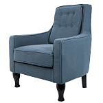 Кресло с мягкой обивкой из льна на 4-х ножках из массива березы Scarlett Armchair blue варинант исполнения - 2 | Loft Concept в Волгограде